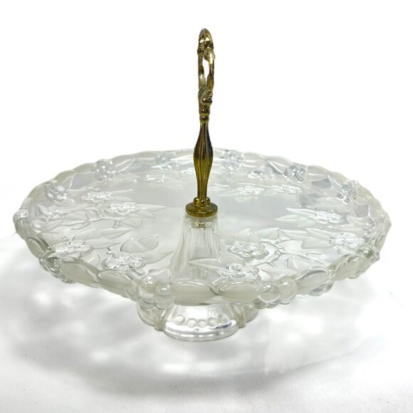 Mikasa Carmen Center Handle Pedestal Glass Serving Tray 10.25" W x 8" H - Picture 2 of 7